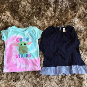 2 pieces lot of girl Shirt Oshkosh and Star War Size 6-7